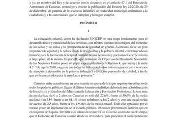Decreto Ley del Gobierno de Canarias de 23 de diciembre de 2020 autorizando la competencia municipal para las escuelas infantiles/TA.